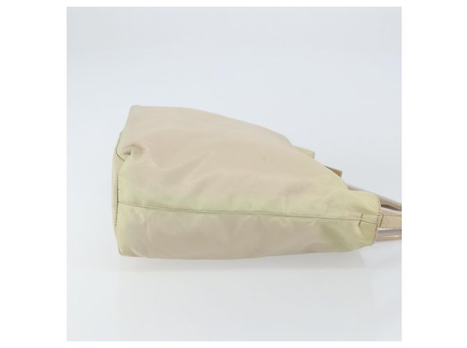 PRADA Borsa a mano in nylon beige argento Auth 151486 - vista 3