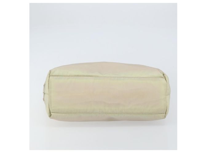 PRADA Borsa a mano in nylon beige argento Auth 151486 - vista 5