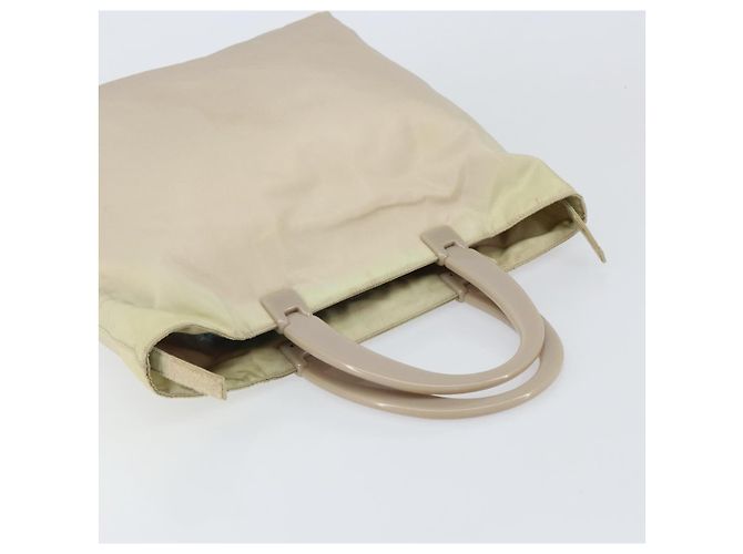 PRADA Borsa a mano in nylon beige argento Auth 151486 - vista 6