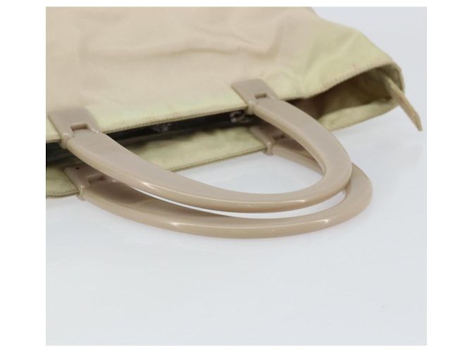 PRADA Borsa a mano in nylon beige argento Auth 151486 - vista 7
