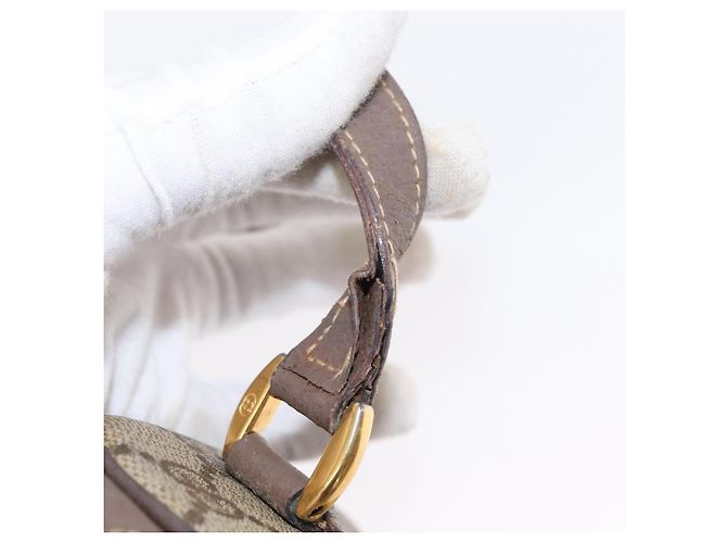 GUCCI GG Supreme Web Sherry Line Tasche aus PVC in Beige und Gold 001 58 6177 Auth bs31426 Golden - Ansicht 10