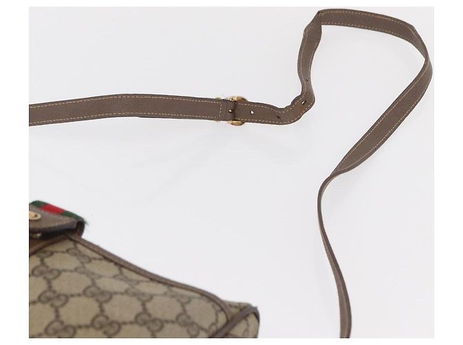 GUCCI GG Supreme Web Sherry Line Tasche aus PVC in Beige und Gold 001 58 6177 Auth bs31426 Golden - Ansicht 14