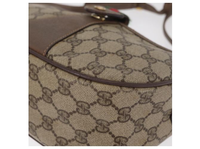 GUCCI GG Supreme Web Sherry Line Tasche aus PVC in Beige und Gold 001 58 6177 Auth bs31426 Golden - Ansicht 16