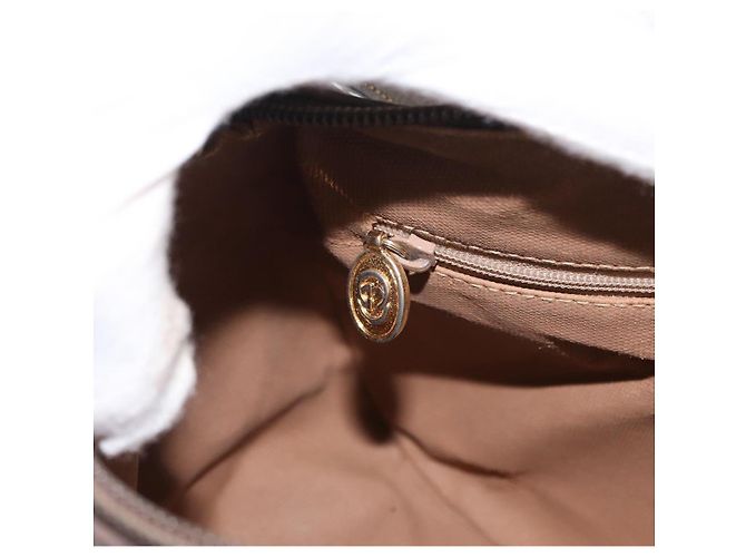 GUCCI GG Supreme Web Sherry Line Tasche aus PVC in Beige und Gold 001 58 6177 Auth bs31426 Golden - Ansicht 24