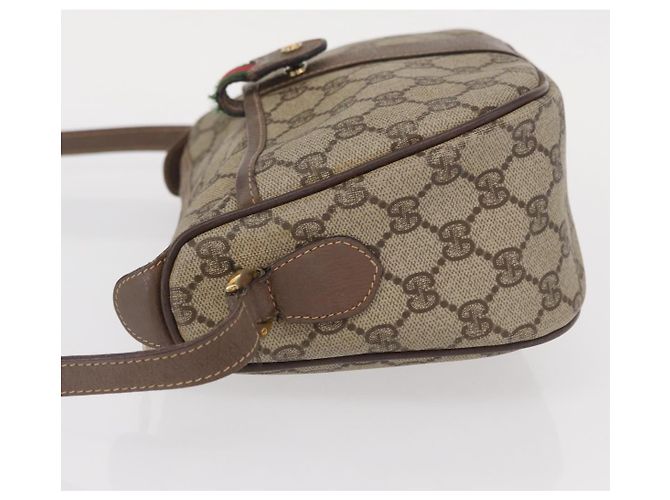 GUCCI GG Supreme Web Sherry Line Tasche aus PVC in Beige und Gold 001 58 6177 Auth bs31426 Golden - Ansicht 4