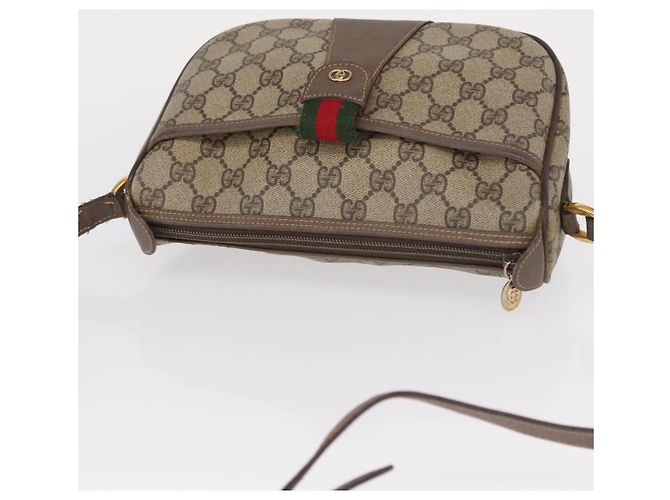 GUCCI GG Supreme Web Sherry Line Tasche aus PVC in Beige und Gold 001 58 6177 Auth bs31426 Golden - Ansicht 6