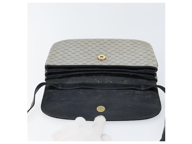 Gucci Bolso de Hombro Micro GG Supreme PVC Navy Gold 004 106 0024 Auth th6521 Dorado Azul marino - vista 18