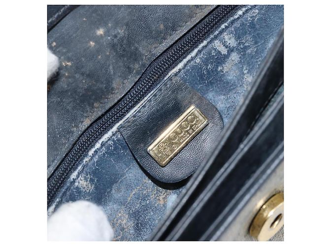 Gucci Bolso de Hombro Micro GG Supreme PVC Navy Gold 004 106 0024 Auth th6521 Dorado Azul marino - vista 19
