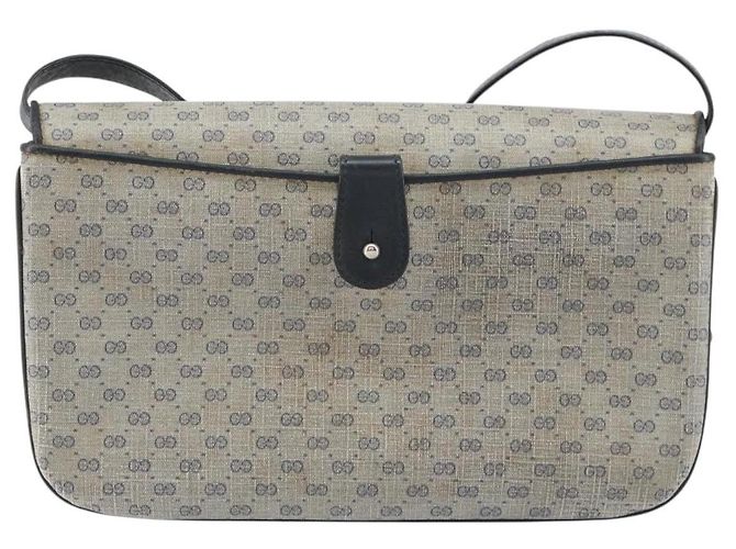 Gucci Bolso de Hombro Micro GG Supreme PVC Navy Gold 004 106 0024 Auth th6521 Dorado Azul marino - vista 2