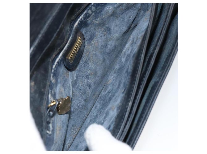 Gucci Bolso de Hombro Micro GG Supreme PVC Navy Gold 004 106 0024 Auth th6521 Dorado Azul marino - vista 22
