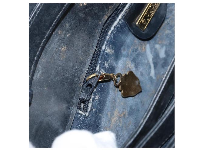 Gucci Bolso de Hombro Micro GG Supreme PVC Navy Gold 004 106 0024 Auth th6521 Dorado Azul marino - vista 23