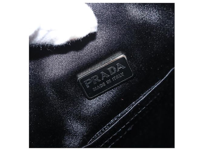 PRADA Borsa a mano in nylon nero Auth 151666 - vista 10