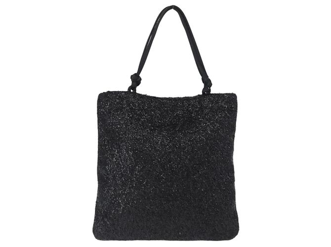 PRADA Borsa a mano in nylon nero Auth 151666 - vista 13