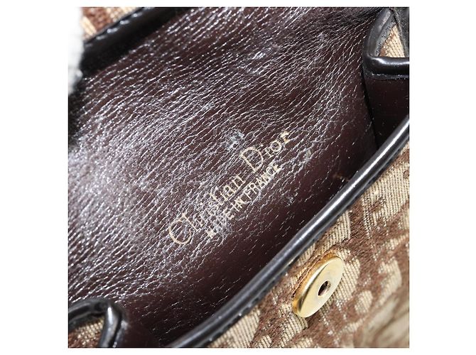 Pochette in tela Trotter Christian Dior Beige Oro Auth 156062 D'oro - vista 10