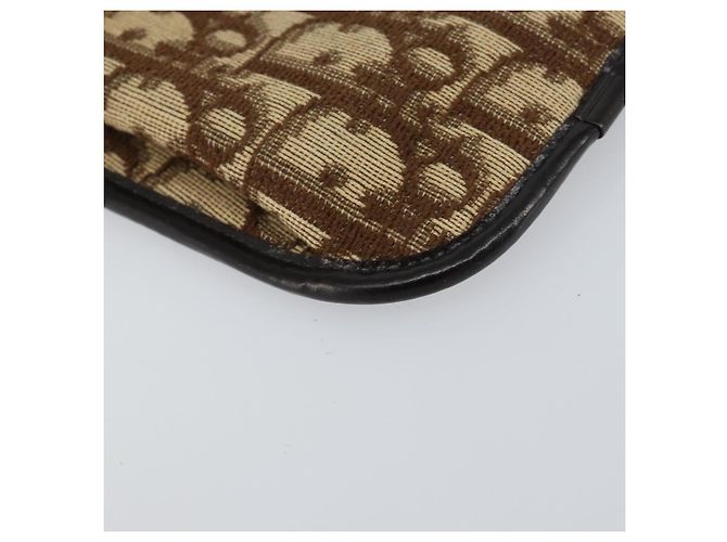 Pochette in tela Trotter Christian Dior Beige Oro Auth 156062 D'oro - vista 5
