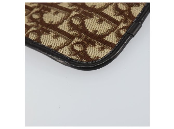 Pochette in tela Trotter Christian Dior Beige Oro Auth 156062 D'oro - vista 7