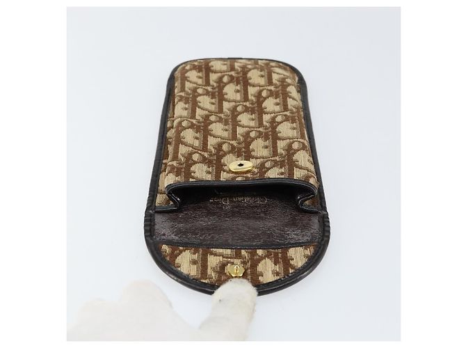 Pochette in tela Trotter Christian Dior Beige Oro Auth 156062 D'oro - vista 9