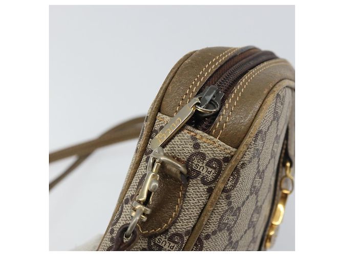 Borsa a Spalla GUCCI GG Plus Supreme PVC Beige Oro Auth ka485 D'oro - vista 10
