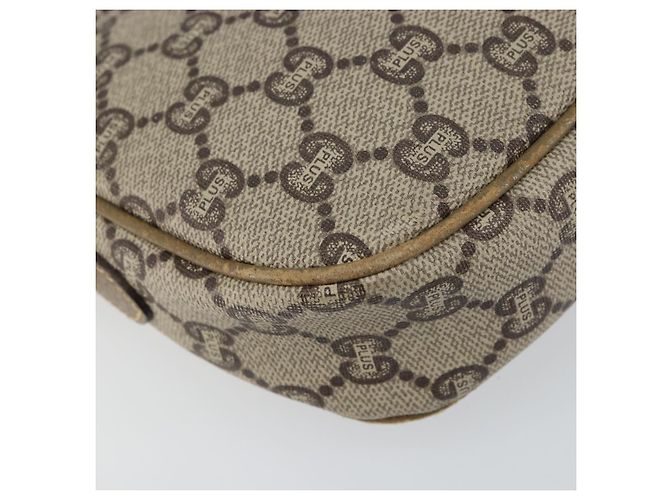 Borsa a Spalla GUCCI GG Plus Supreme PVC Beige Oro Auth ka485 D'oro - vista 14