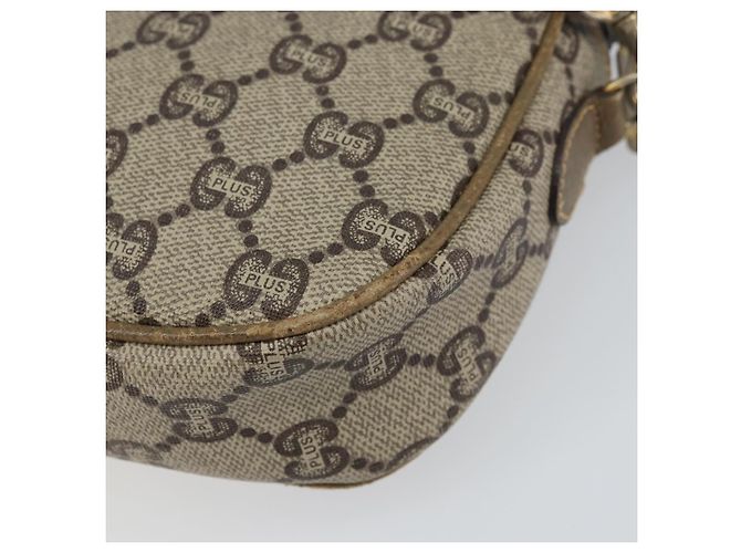 Borsa a Spalla GUCCI GG Plus Supreme PVC Beige Oro Auth ka485 D'oro - vista 15