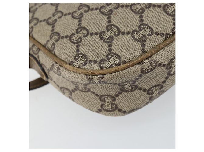 Borsa a Spalla GUCCI GG Plus Supreme PVC Beige Oro Auth ka485 D'oro - vista 16