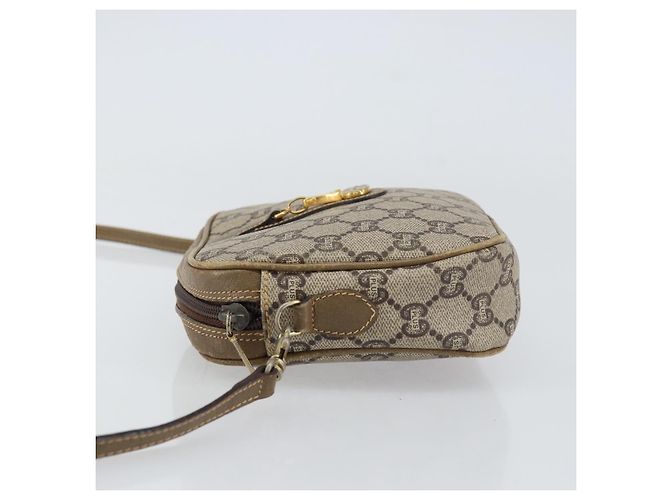 Borsa a Spalla GUCCI GG Plus Supreme PVC Beige Oro Auth ka485 D'oro - vista 4