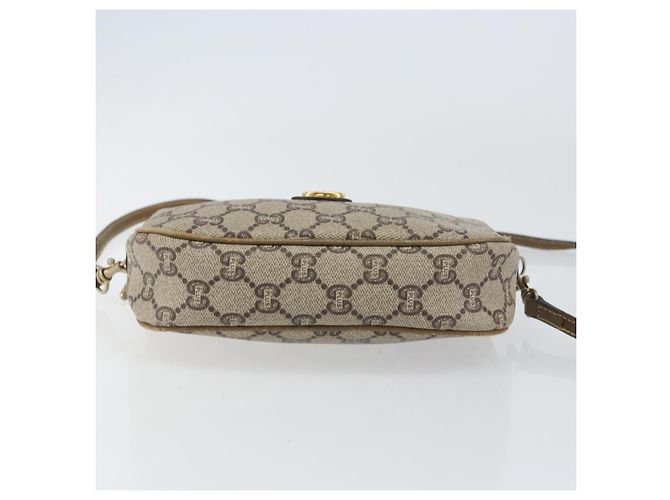 Borsa a Spalla GUCCI GG Plus Supreme PVC Beige Oro Auth ka485 D'oro - vista 5