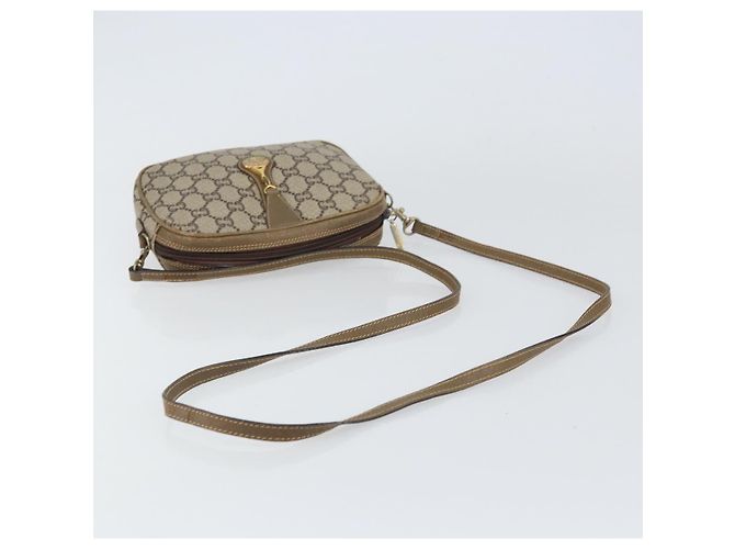 Borsa a Spalla GUCCI GG Plus Supreme PVC Beige Oro Auth ka485 D'oro - vista 7