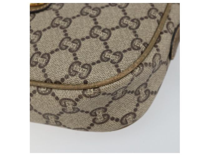 Borsa a Spalla GUCCI GG Plus Supreme PVC Beige Oro Auth ka485 D'oro - vista 9