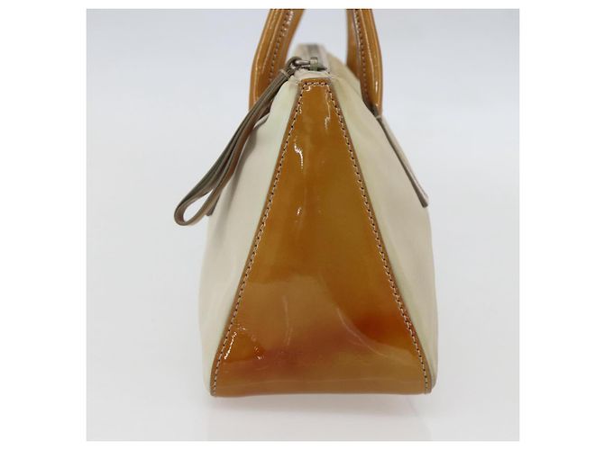 PRADA Borsa a mano in nylon beige argento autentica 151542 - vista 3