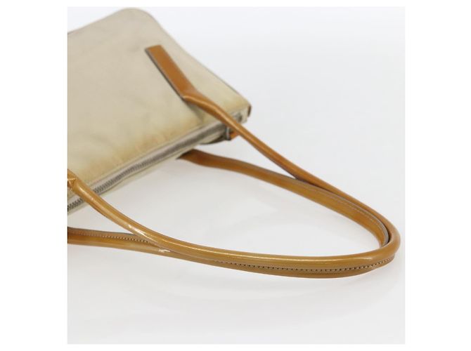 PRADA Borsa a mano in nylon beige argento autentica 151542 - vista 7