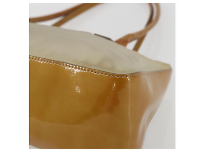 PRADA Borsa a mano in nylon beige argento autentica 151542 - vista 9