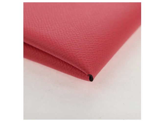 Hermès Monedero Calvi Duo HERMES Cuero Rosa Plata Auth BA8242M - vista 15