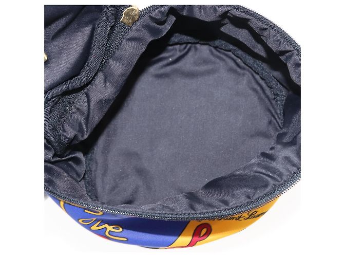 Saint Laurent Pochette Vanity in Nylon Nero Oro Auth am9351 D'oro - vista 11