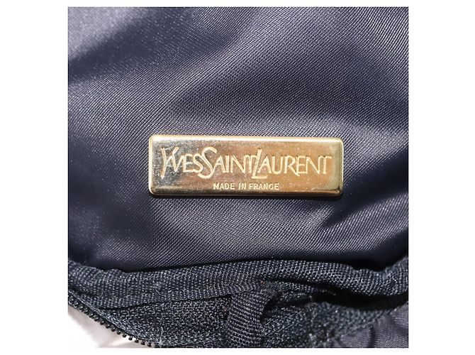 Saint Laurent Pochette Vanity in Nylon Nero Oro Auth am9351 D'oro - vista 12