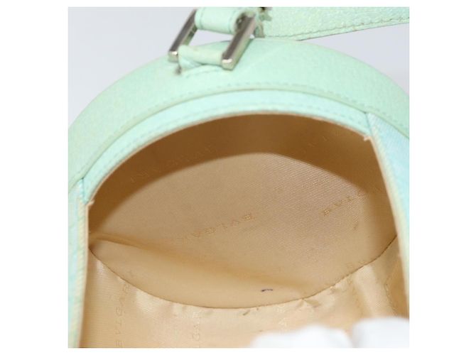 Bulgari Borsa a Spalla Logo Mania BVLGARI in Tela e Pelle Verde Smeraldo Auth hk3109 - vista 20