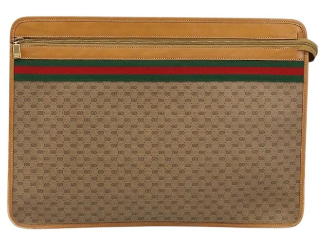 GUCCI Micro GG Supreme Web Sherry Line Tasche aus PVC Beige 017 115 4126 Auth 146005 Golden - Ansicht 13