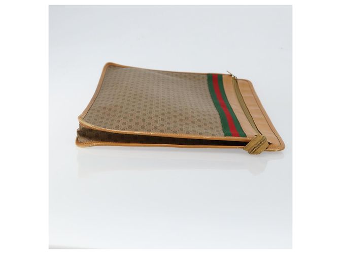 GUCCI Micro GG Supreme Web Sherry Line Tasche aus PVC Beige 017 115 4126 Auth 146005 Golden - Ansicht 3