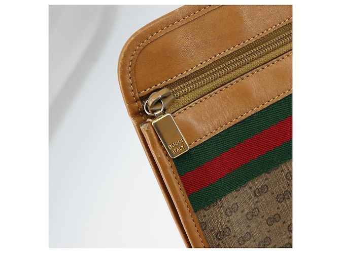GUCCI Micro GG Supreme Web Sherry Line Tasche aus PVC Beige 017 115 4126 Auth 146005 Golden - Ansicht 9