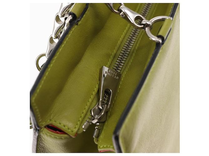 Céline Borsa a Spalla CELINE in Pelle Verde Argento Autentica BA6730 - vista 10