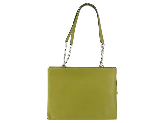 Céline Borsa a Spalla CELINE in Pelle Verde Argento Autentica BA6730 - vista 13