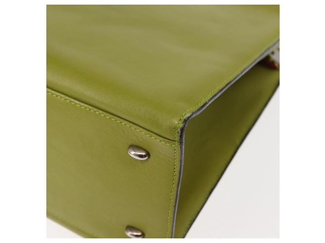 Céline Borsa a Spalla CELINE in Pelle Verde Argento Autentica BA6730 - vista 14