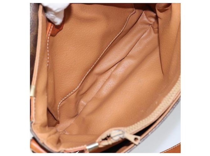 Céline Borsa a Spalla in Tela Macadam CELINE in Pelle PVC Marrone Oro Auth bs29950 D'oro - vista 10