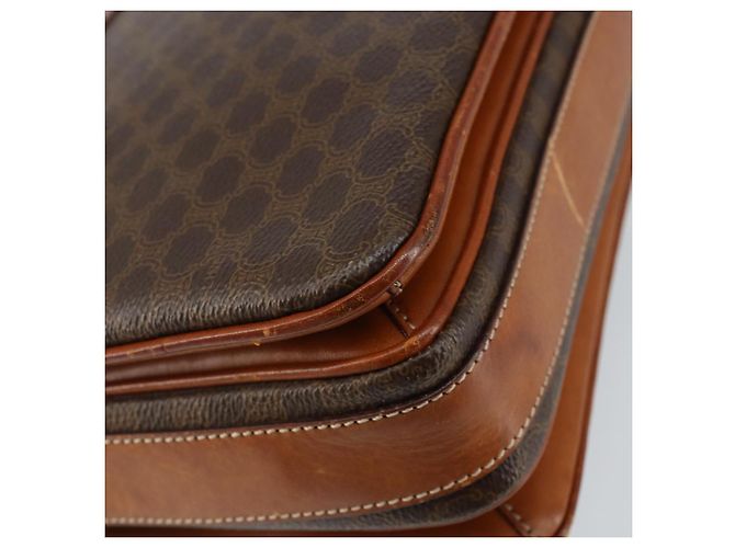 Céline Borsa a Spalla in Tela Macadam CELINE in Pelle PVC Marrone Oro Auth bs29950 D'oro - vista 16