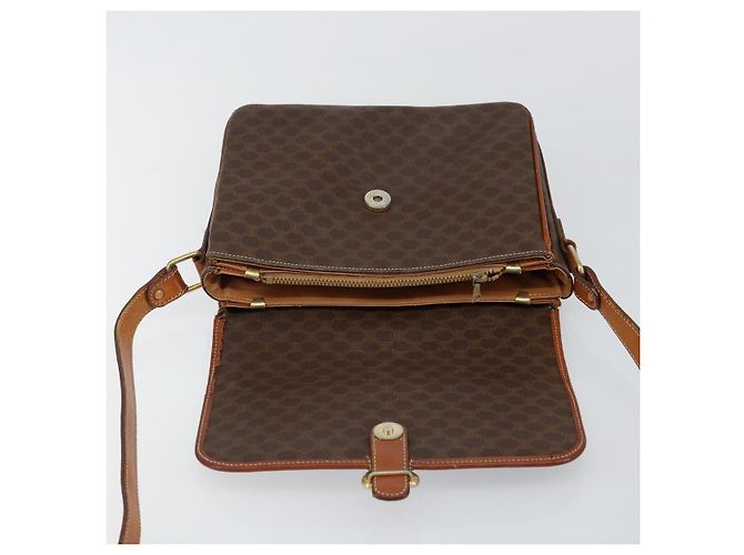 Céline Borsa a Spalla in Tela Macadam CELINE in Pelle PVC Marrone Oro Auth bs29950 D'oro - vista 18