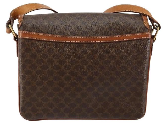 Céline Borsa a Spalla in Tela Macadam CELINE in Pelle PVC Marrone Oro Auth bs29950 D'oro - vista 2
