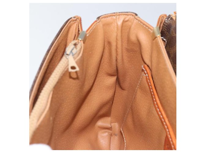 Céline Borsa a Spalla in Tela Macadam CELINE in Pelle PVC Marrone Oro Auth bs29950 D'oro - vista 21