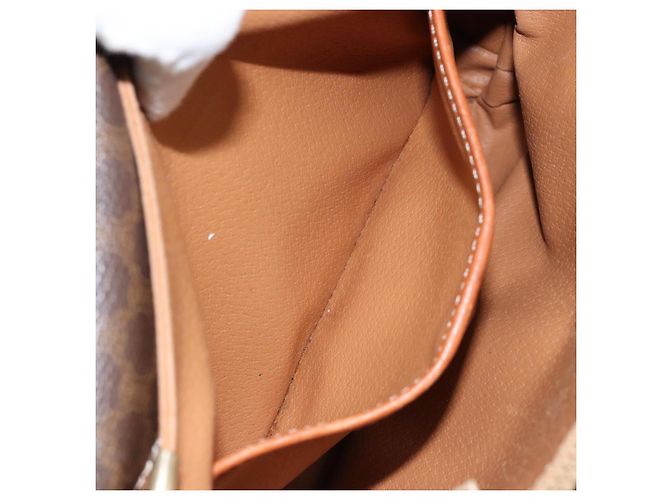 Céline Borsa a Spalla in Tela Macadam CELINE in Pelle PVC Marrone Oro Auth bs29950 D'oro - vista 22