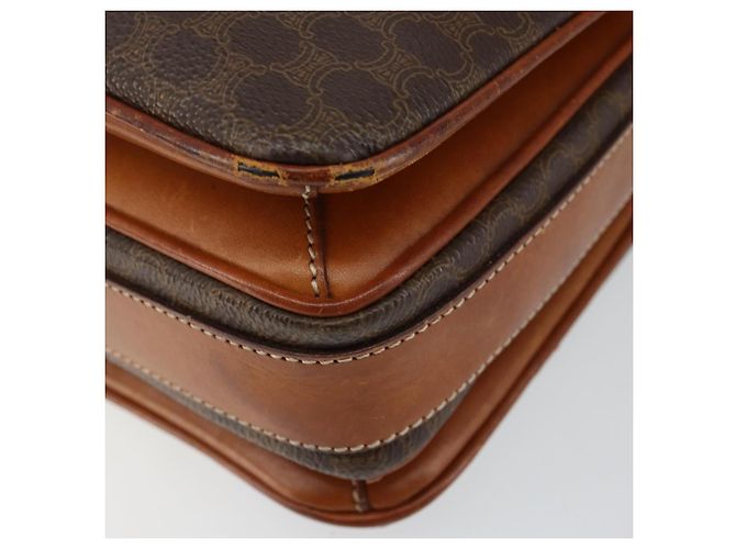 Céline Borsa a Spalla in Tela Macadam CELINE in Pelle PVC Marrone Oro Auth bs29950 D'oro - vista 9