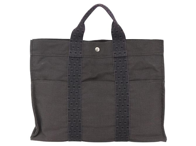 Hermès HERMES Handtasche Her Line MM aus grauem Canvas Auth th6407 Braun - Ansicht 13